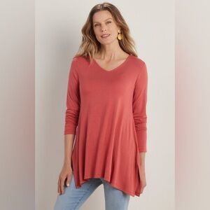 Soft Surroundings Tahira V Neck Long Sleeve Tunic Size Large